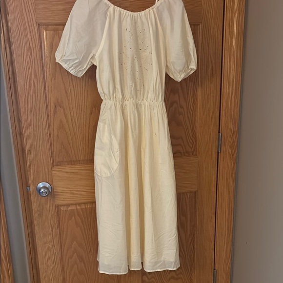 Pamela Love Rent the Runway Cotton Elegant Cream Midi Dress medium - Picture 5 of 9